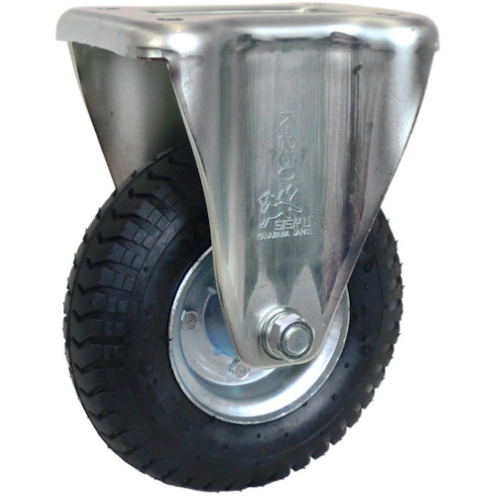 ■シシク　空気入車輪付キャスター　固定　２２０ｍｍ　AIK-2.50-4 AIK-2.50-4