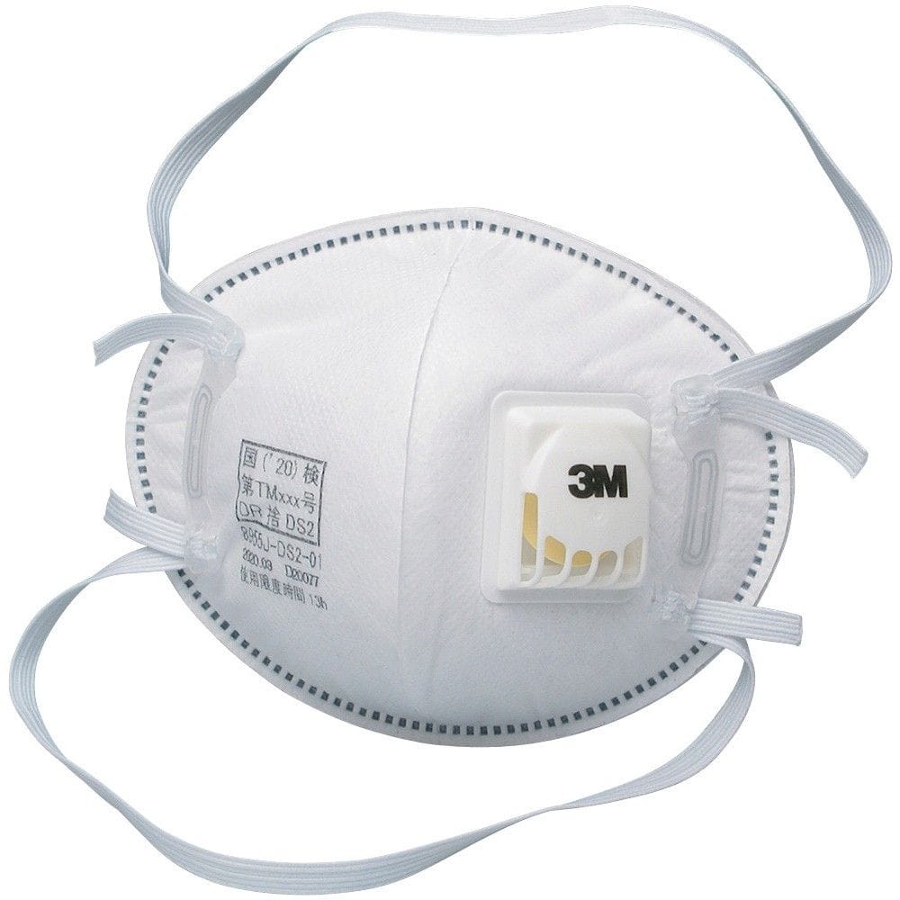 3M 使い捨て式防じんマスク 8955J DS2 排気弁付き・2本しめひも式 （10枚入）