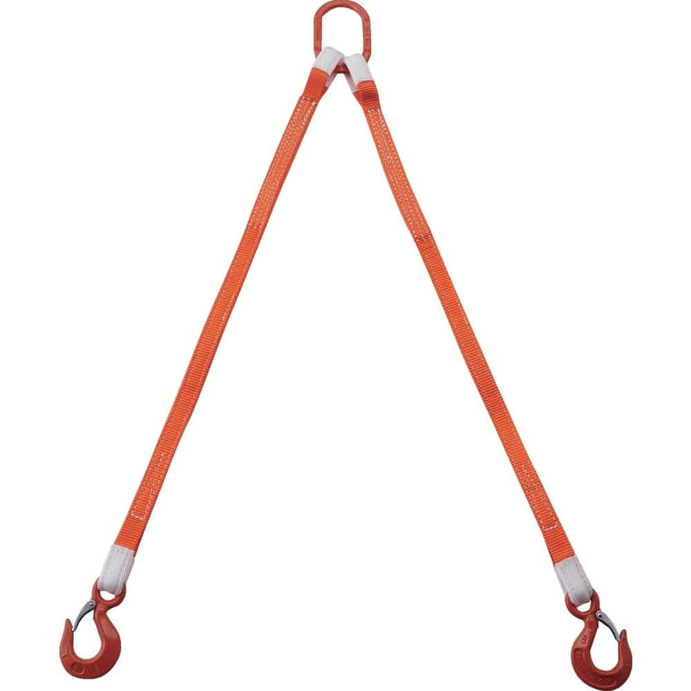 トラスコ中山 2本吊ベルトスリングセット 25mm幅X1m 吊り角度60°時荷重0.86t（最大使用荷重1t） 基本使用荷重（t）1