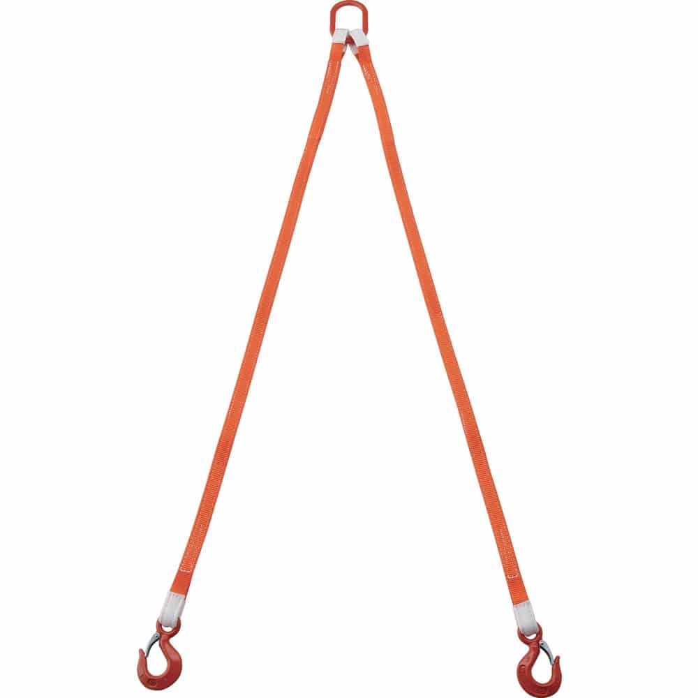 トラスコ中山 2本吊ベルトスリングセット 25mm幅X1.5m 吊り角度60°時荷重0.86t（最大使用荷重1t） 基本使用荷重（t）1