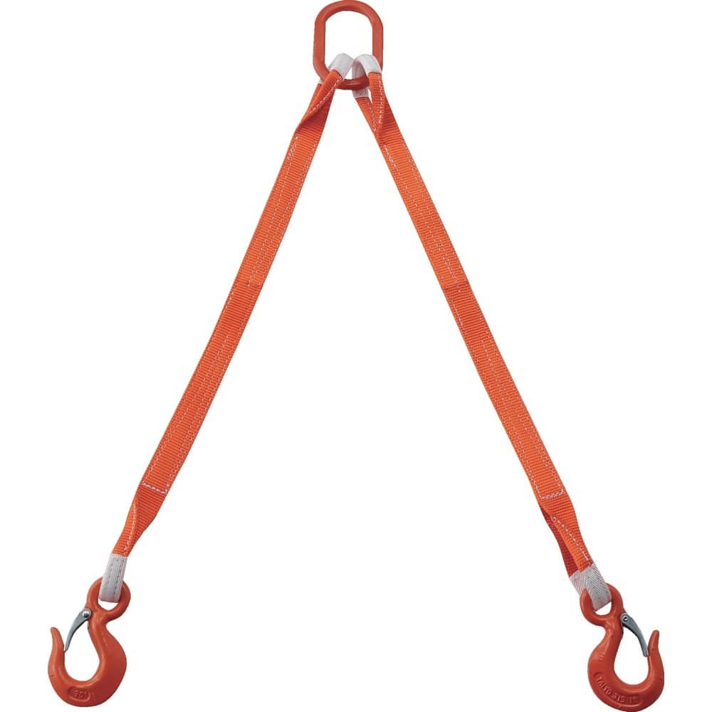 トラスコ中山 2本吊ベルトスリングセット 35mm幅X1m 吊り角度60°時荷重1.72t（最大使用荷重2t） 基本使用荷重（t）2