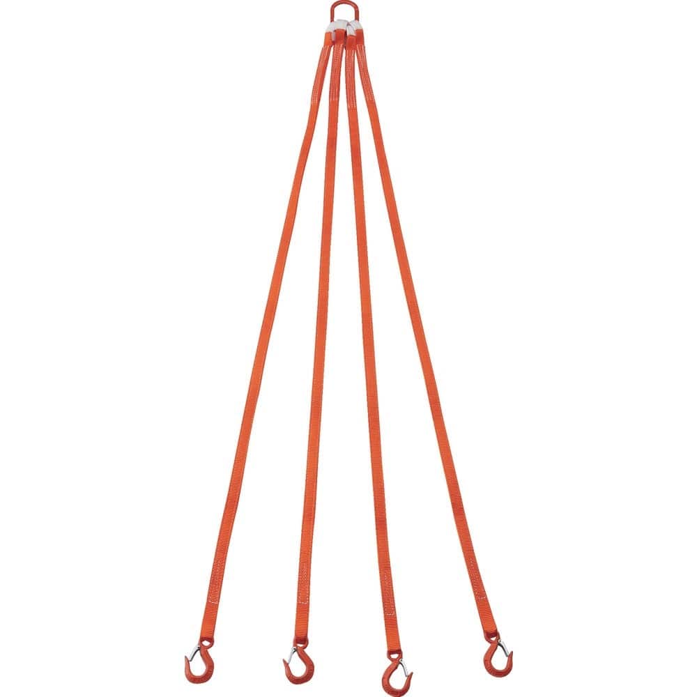トラスコ中山 4本吊ベルトスリングセット 25mm幅X2m 吊り角度60°時荷重0.86t（最大使用荷重1t） 基本使用荷重（t）1
