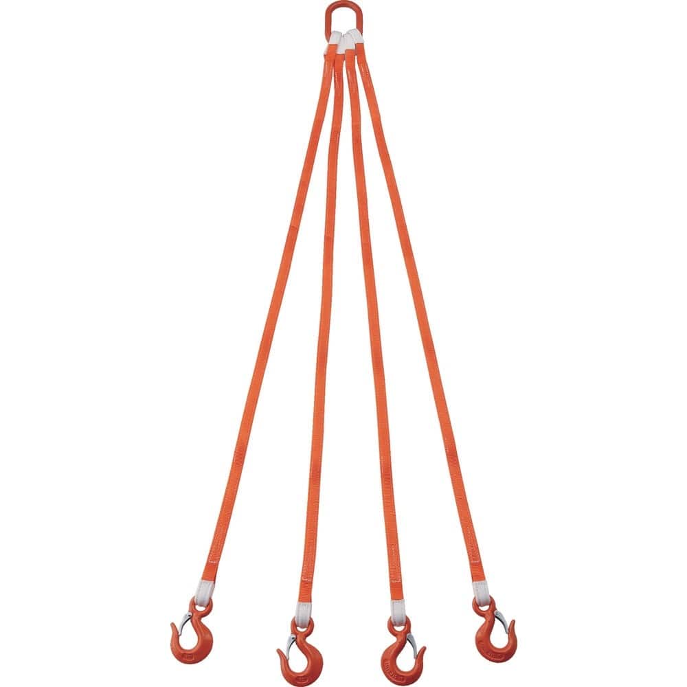トラスコ中山 4本吊ベルトスリングセット 25mm幅X2m 吊り角度60°時荷重2.58t（最大使用荷重3t） 基本使用荷重（t）3