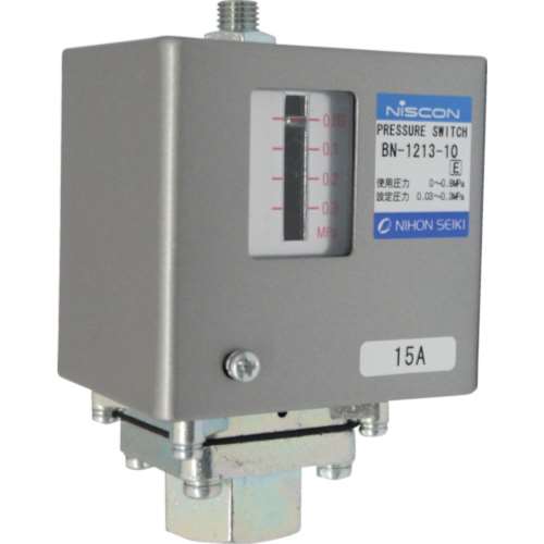 ■日本精器　圧力スイッチ設定圧力０．０３～０．３ＭＰａ　BN-1213-10　(0-0.8MPA)