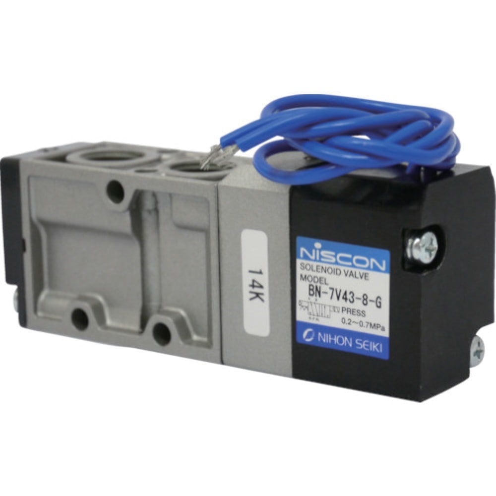 ■日本精器　４方向電磁弁８ＡＡＣ２００Ｖグロメット７Ｖシリーズシングル　BN-7V43-8-G-E200 (1/4 AC200V) BN-7V43-8-G-E200 (1/4 AC200V)