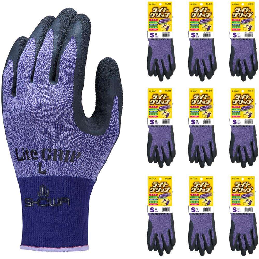ショーワグローブ SHOWA 天然ゴム背抜き手袋 まとめ買い NO341 ライトグリップ 10双入 NO341-SPL10P S