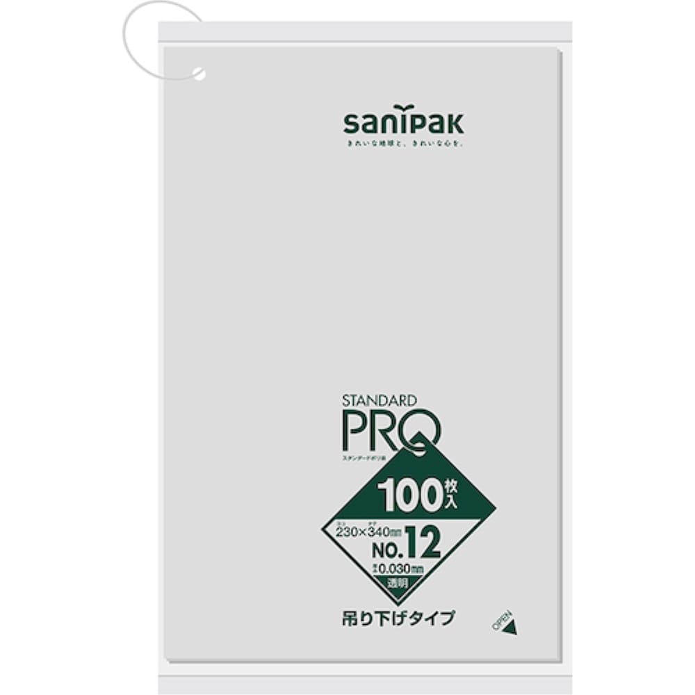 サニパック　Ｌ１２Ｈスタンダートポリ袋吊り下げタイプ（０．０３）　１２号　L12HCL L12HCL