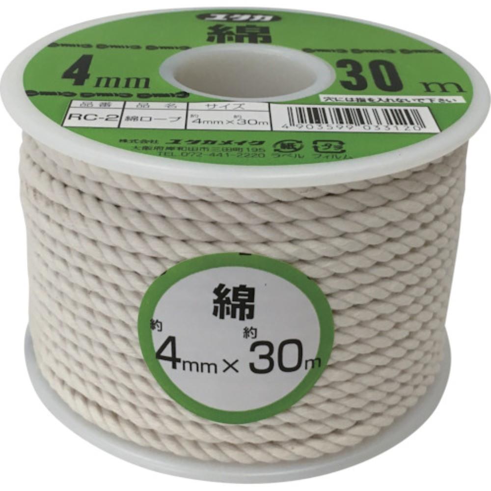 ■ユタカ　ロープ　綿ロープボビン巻　４Φ×３０ｍ　RC-2 RC-2