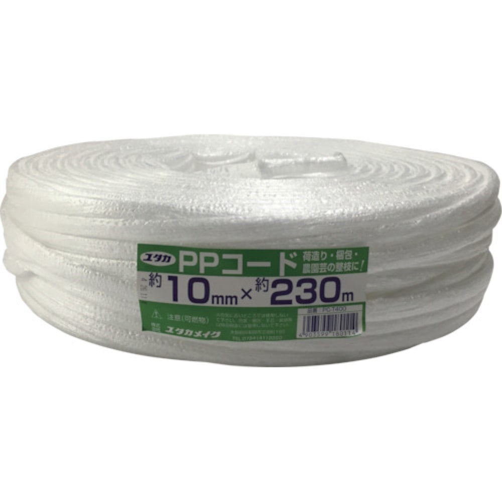 ■ユタカ　荷造り紐　ＰＰコード大巻　１０ｍｍ×２３０ｍ　PC-T400 PC-T400