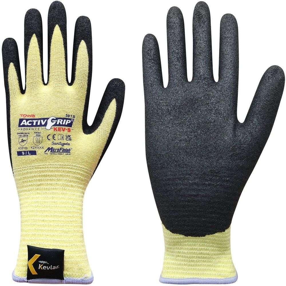 東和コーポレーション 耐切創手袋 アクティブグリップアドバンスKEV-S 9／L