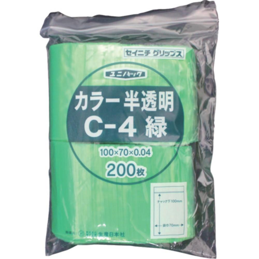 ■セイニチ　「ユニパック」　Ｃ－４　緑　１００×７０×０．０４　２００枚入　C-4-CG C-4-CG