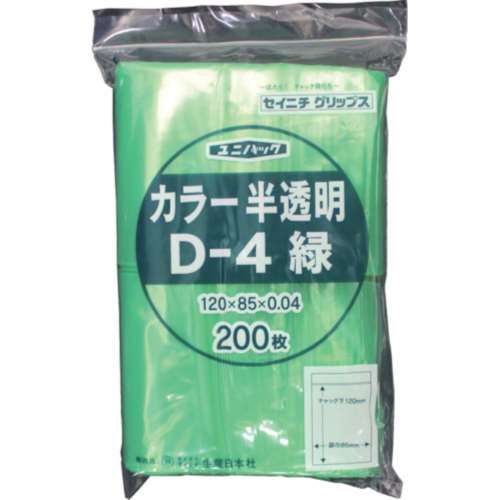 ■セイニチ　「ユニパック」　Ｄ‐４　緑　１２０×８５×０．０４　２００枚入　D-4-CG