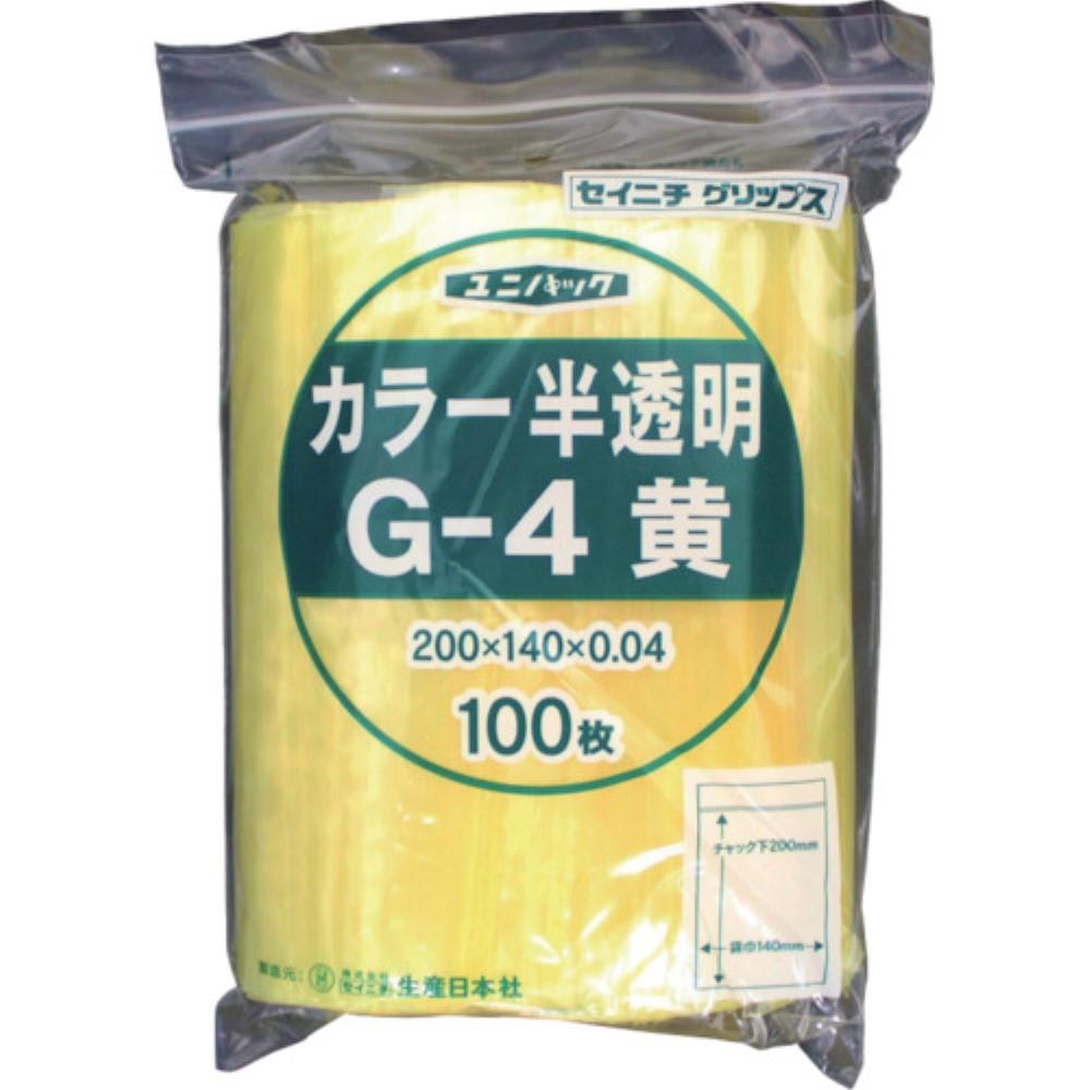 ■セイニチ　「ユニパック」　Ｇ－４　黄　２００×１４０×０．０４　１００枚入　G-4-CY G-4-CY