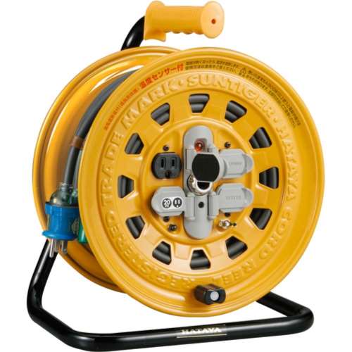 ■ハタヤ　温度センサー付コードリール　単相１００Ｖ　２０ｍ　アース・ブレーカー付　BG201KXS