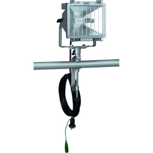 ■ハタヤ　防雨型ハロゲンライト　５００Ｗ　１００Ｖ接地付電線５ｍ　バイス付　PH505KN