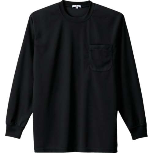 ■アイトス　吸汗速乾クールコンフォート　長袖Ｔシャツ男女兼用　ブラック　Ｌ　AZ-10575-010-L