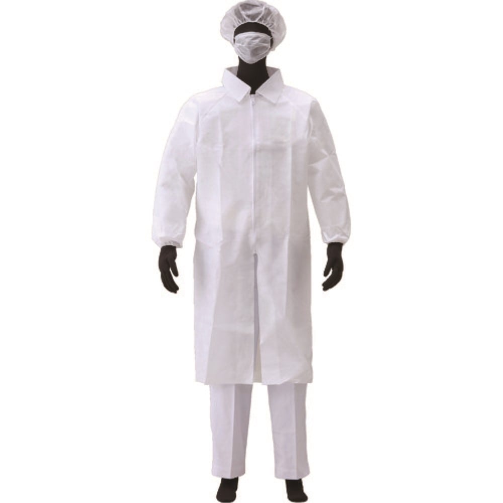 ■アゼアス　白衣３点セット（前ファスナー）　３Ｌサイズ　ＡＺＣＬＥＡＮ１３０１３Ｌ AZCLEAN13013L