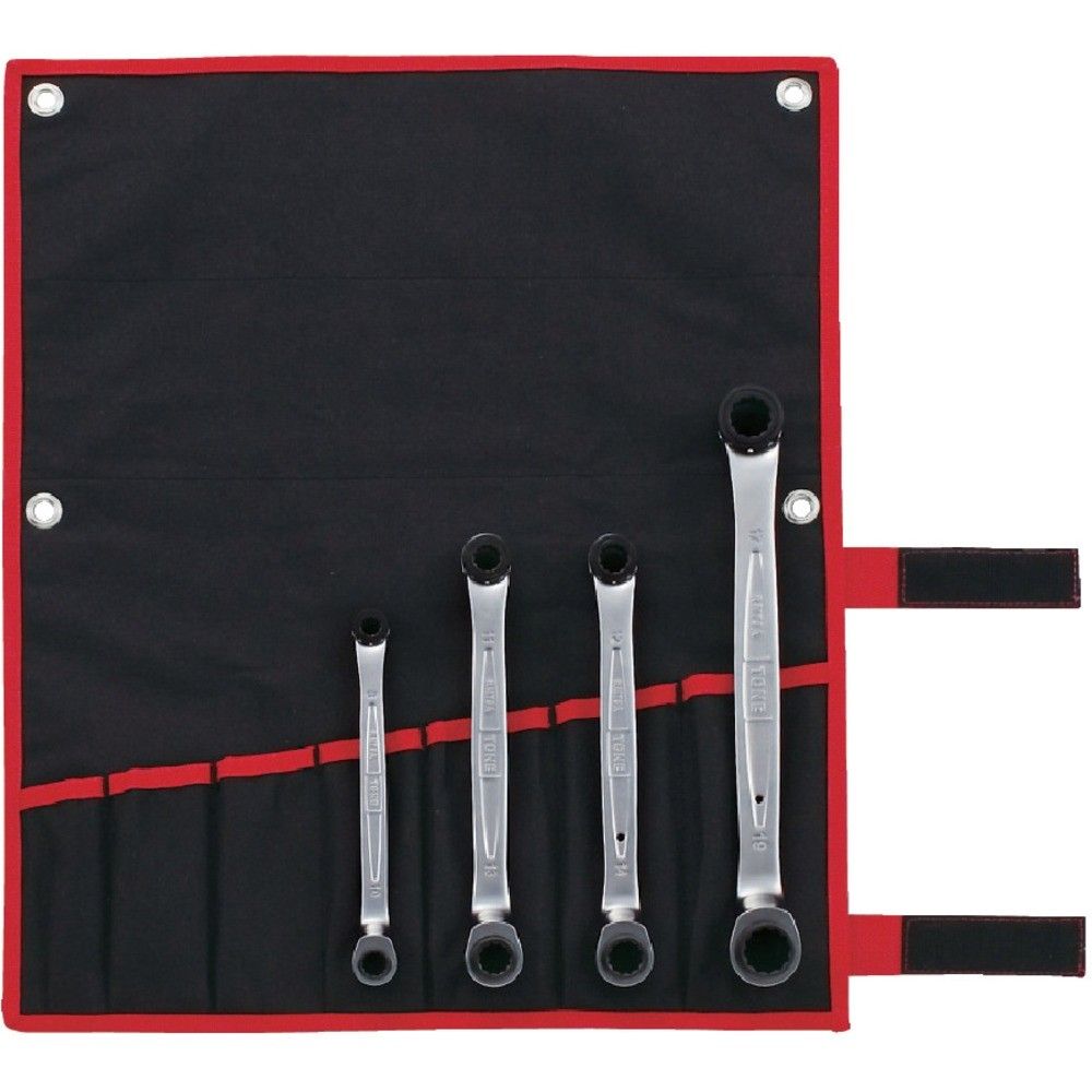 TONE 75度両頭ラチェットめがねレンチセット（深穴タイプ） RM75A400