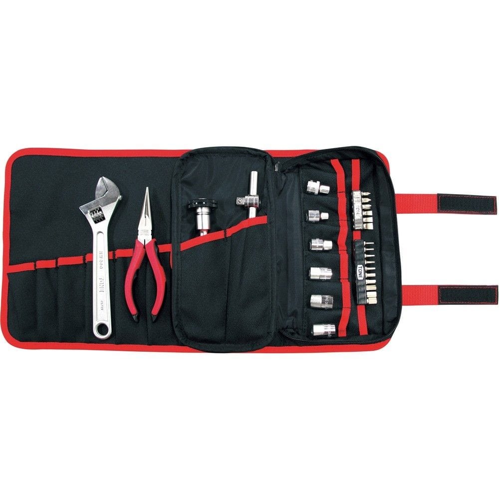 TONE 整備用工具セット ツールバッグセット レッド／ブラック 間口480×奥行265×高さ5mm