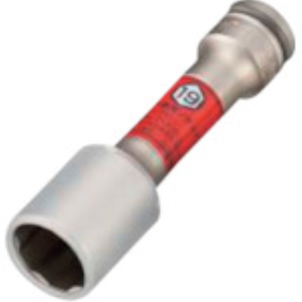 TONE インパクト用プロテクター付クイックフィット薄形ロングホイルナットソケット（自動車整備用） 対辺寸法19mm 3APQF-19LN