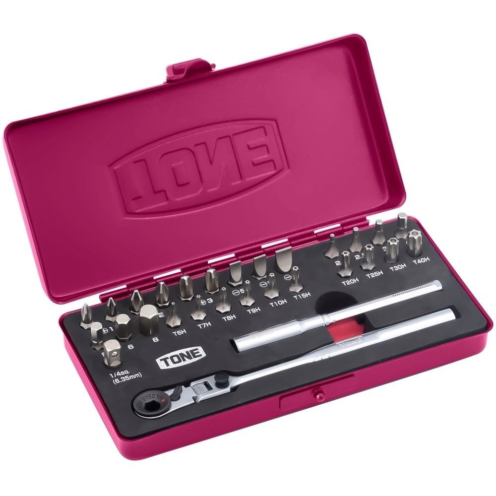 TONE ビットラチェットセット（ラズベリー） BRFS27RB