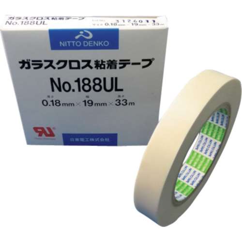 ■日東　ガラスクロス粘着テープ　ＮＯ．１８８ＵＬ　１９ｍｍＸ３３ｍ　188UL-19