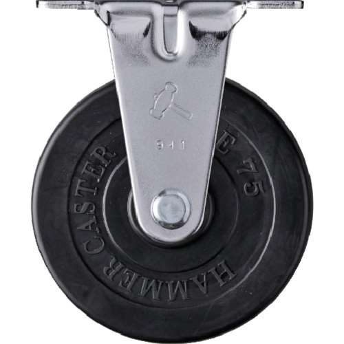 ハンマー　Ｅ型　固定ゴム車　７５ｍｍ　420ERR75BAR01