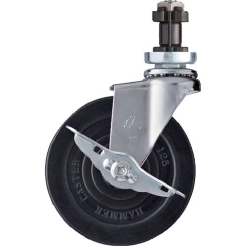 ■ハンマー　Ｅ型パイプ差し込み３８ｍｍ用　自在ＳＰ付　ゴム車　１２５ｍｍ　4152ENR125BAR01