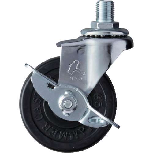 ■ハンマー　Ａ型ねじ式　自在ＳＰ付　ゴム車　６５ｍｍ　Ｍ１２ＸＰ１．２５　415A30R65BAR01