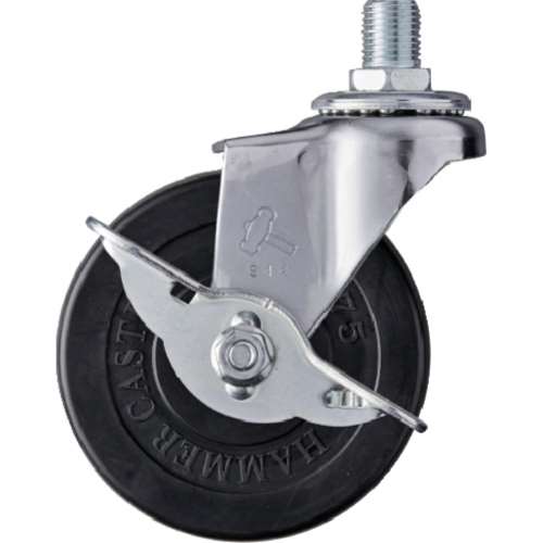 ■ハンマー　Ａ型ねじ式　自在ＳＰ付　ゴム車　７５ｍｍ　Ｍ１２ＸＰ１．２５　415A30R75BAR01