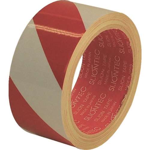 ■スリオン　危険表示用反射テープ　４５ｍｍ×１０ｍ（赤／白）　965101-RW-00-45X10