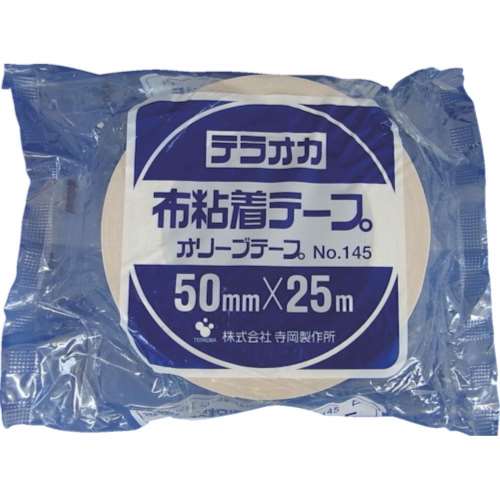 ■ＴＥＲＡＯＫＡ　カラーオリーブテープ　ＮＯ．１４５　白　５０ｍｍＸ２５Ｍ　145 W-50X25
