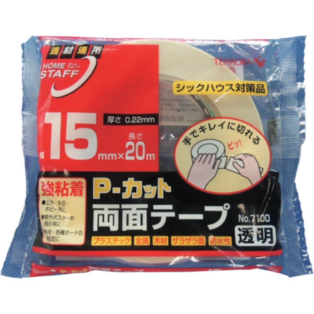 ＴＥＲＡＯＫＡ　Ｐ－カット両面テープ　ＮＯ．７１００　１５ｍｍＸ２０Ｍ　7100 15X20 7100 15X20