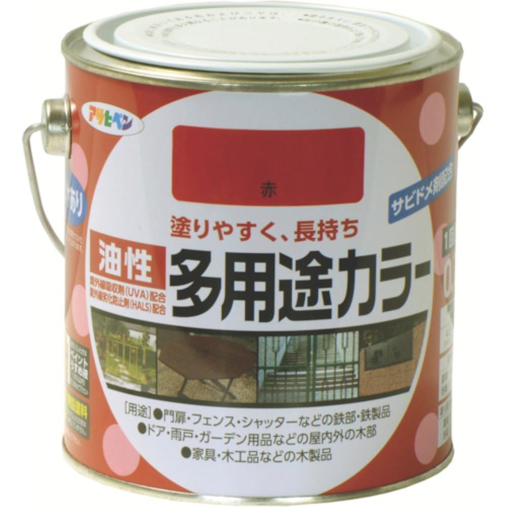 ■アサヒペン(Asahipen) 油性多用途カラー　０．７Ｌ　赤　536808 536808