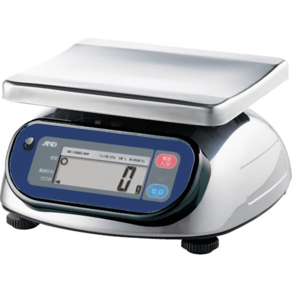 ■Ａ＆Ｄ　防塵防水デジタルはかり（検定付・４区）　SK1000IWP-A4 SK1000IWP-A4