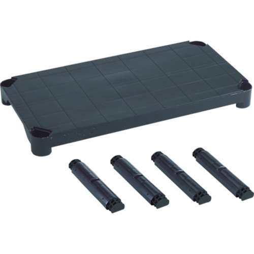 ■トラスコ中山(TRUSCO)　プラ棚用　棚板セット軽量型　脚付　８００Ｘ３５０　黒　TPT234SBK