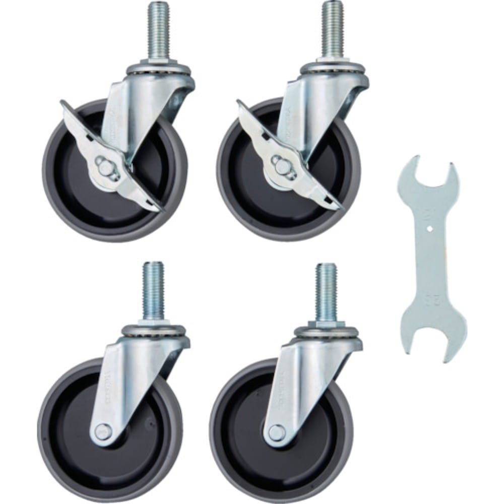 ■トラスコ中山(TRUSCO)　クリーンフレックス用キャスターセット１００φＮＵ車輪　鉄金具  CFL-NU100SET CFL-NU100SET