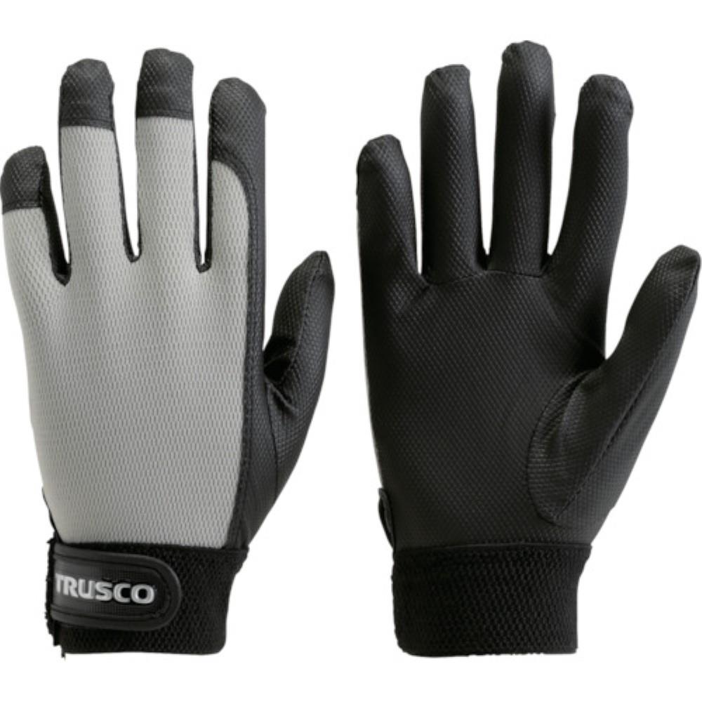 ■トラスコ中山(TRUSCO)　ＰＵ薄手手袋エンボス加工　グレー　Ｍ　TPUM-G-M TPUM-G-M