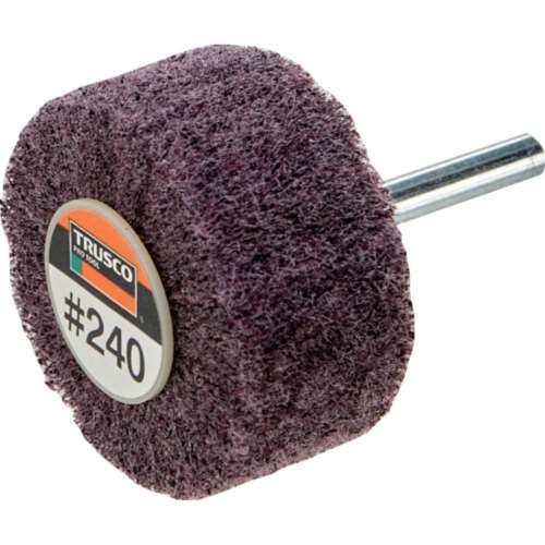 ■トラスコ中山(TRUSCO)　ナイロン軸付ホイール　外径４０Ｘ厚２５Ｘ軸６　５個入　２４０♯　UFN425　240
