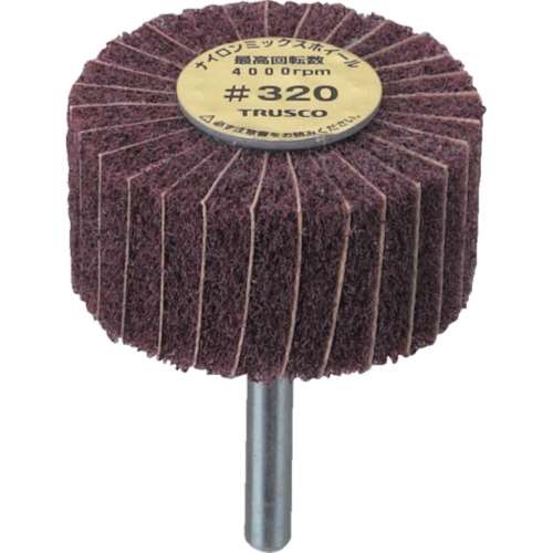 ■トラスコ中山(TRUSCO)　ナイロンミックスホイール　外径８０Ｘ厚２５Ｘ軸６　５個入　３２０♯　FM8025　320