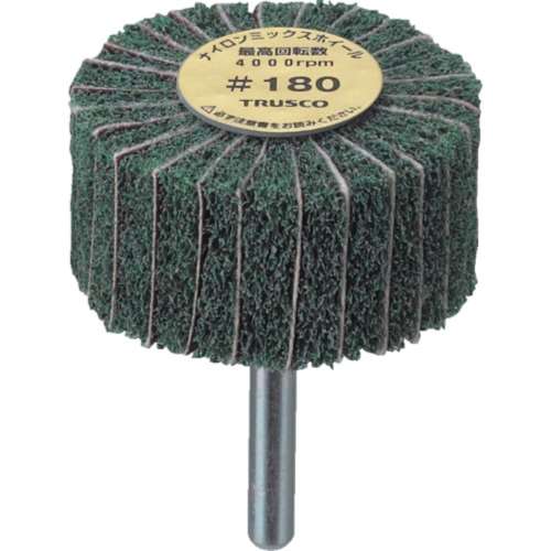 ■トラスコ中山(TRUSCO)　ナイロンミックスホイール　外径８０Ｘ厚２５Ｘ軸６　５個入　１８０♯　FM8025　180