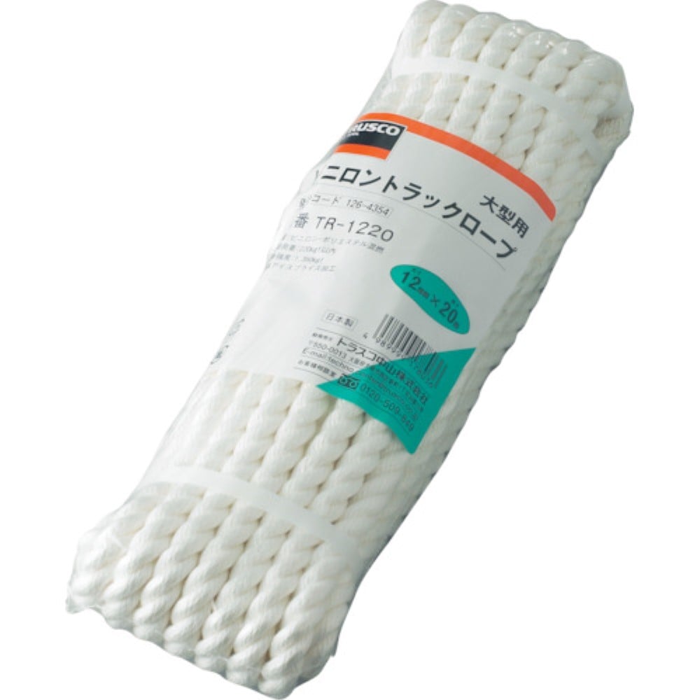 ■トラスコ中山(TRUSCO)　ビニロントラックロープ　３つ打　線径１２ｍｍＸ長さ３０ｍ  TR-1230(TR-L2)  (12MMX30M) TR-1230(TR-L2) (12MMX30M)