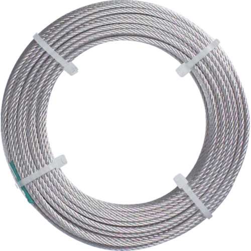 ■トラスコ中山(TRUSCO)　ステンレスワイヤロープ　ナイロン被覆　Φ１．５（２．０）Ｘ１０ｍ  CWC-15S10   (1.5MMX10M ｽﾘｰﾌﾞﾂｷ)