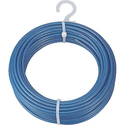 ■トラスコ中山(TRUSCO)　メッキ付ワイヤーロープ　ＰＶＣ被覆タイプ　Φ２（３）ｍｍＸ１０ｍ  CWP-2S10  (2MMX10M)