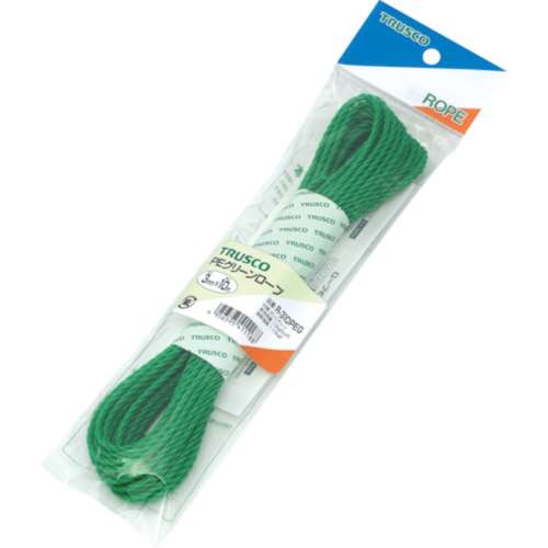 ■トラスコ中山(TRUSCO)　ＰＥグリーンロープ　３つ打　線径６ｍｍＸ長さ１０ｍ  R-610PEG  (ﾌｸﾛﾊﾟｯｹｰｼﾞ)