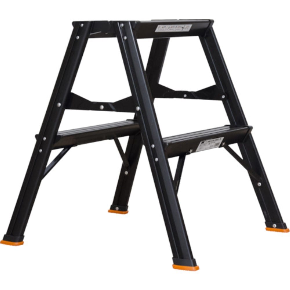 ■トラスコ中山(TRUSCO)　アルミ製踏台　２段　高強度型　黒  TSAF-2-BK TSAF-2-BK