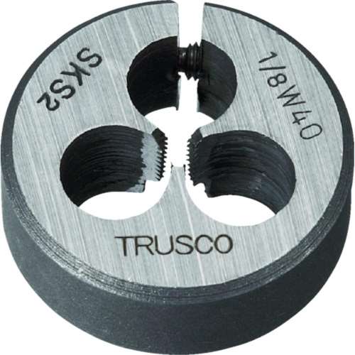 ■トラスコ中山(TRUSCO)　丸ダイス　２５径　ウイットねじ　３／１６Ｗ２４　（ＳＫＳ）  T25D-3/16W24