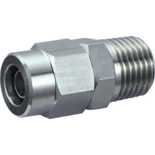 ■トラスコ中山(TRUSCO)　ＳＵＳメイルコネクタ　適用チューブ径１２Ｘ１０　ねじＲ３／８  TS12-03M  (R3/8)