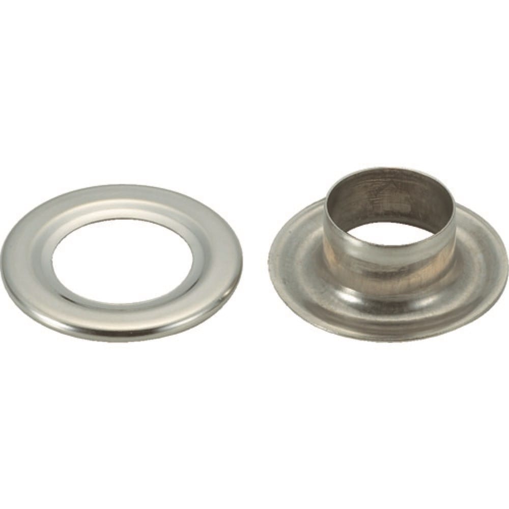 ■トラスコ中山(TRUSCO)　両面ハトメ　真鍮ニッケルメッキ　１５ｍｍ　１０組入　PTHPBN15 PTHPBN15