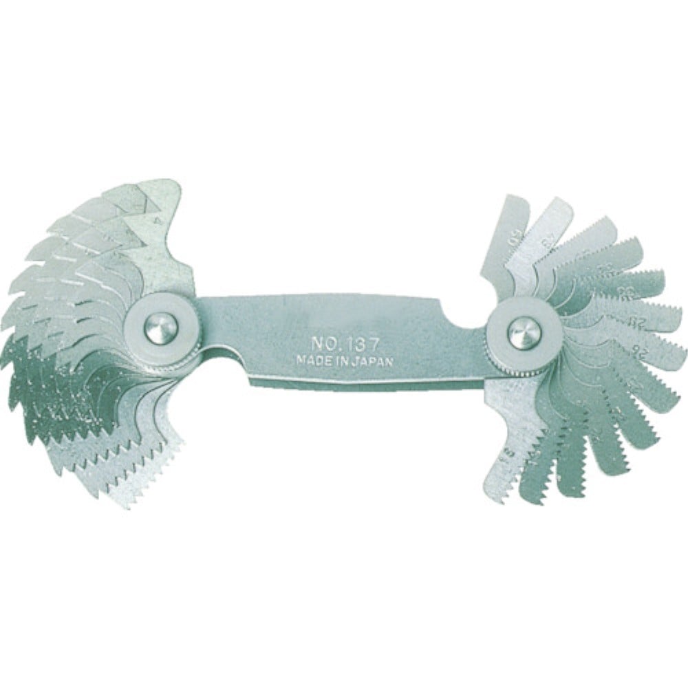 ■トラスコ中山(TRUSCO)　ピッチゲージ　測定範囲０．２５～６．０ｍｍ　６０°　２１枚組　JIS JIS